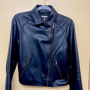 Asymmetrical zip leather  Ted Baker biker jacket